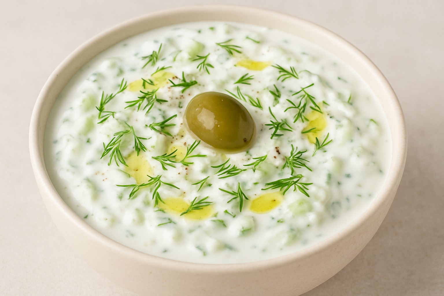 سوپ ماست و خیار یونانی (تزاتزیکی)