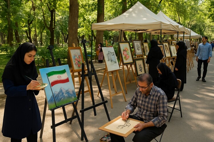نمایشگاه هنرهای تجسمی «ایران در قاب هنر» در همدان برگزار شد