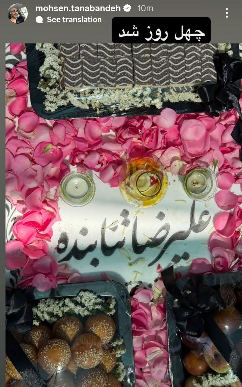استوری غم‌انگیز تنابنده در چهلم برادرزاده شهیدش